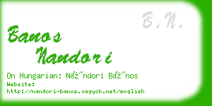 banos nandori business card